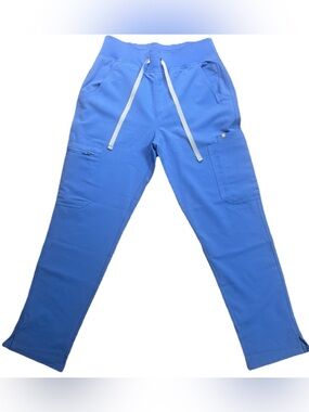 NWT FIGS Yola High Rise Slim Scrub Pants Ceil Blue S/P PO # 2854